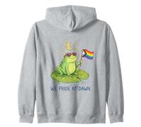 We Pride At Dawn LGBTQ Frog Moon Stars Cute Rainbow Zip Hoodie