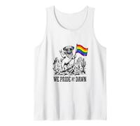 We Pride At Dawn LGBTQ Pug Rainbow Flag Vintage Tank Top