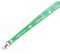 We Print Lanyards 15mm Green First Aid Lanyard with Safety Breakaway & Trigger Clip, Perfect for Events, Businesses, and More! (Pack of 25)