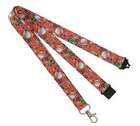 We Print Lanyards Pack of 1 Red Festive Santa Lanyard perfect for ID Cards, Name Badges, and Much More - Durable Breakaway Christmas Neck Strap Suitable for Everyday Use