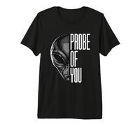 We Probe of You Funny Pun and Retro Grey Alien UFO Premium T-Shirt