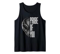 We Probe of You Funny Pun and Retro Grey Alien UFO Tank Top