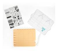 We R Makers Carton Stamp Board - 3-in-1 Stamping Platform + Scoring Board | Incl. 75 clear stamps & bone folder, 10.5 x 7.5 x 1", DIY Card making, Gift boxes, Paper cartons