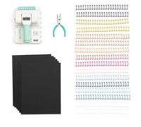 We R Makers Mini Cinch Binding Machine - Bookbinding Kit incl. 16 Binding Spines, 6 Book Covers of 7.9 x 11" and Pliers - for Books, Planners & Journals up to 12"