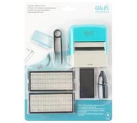 We R Makers Typeset Stamp Punch - Self-Inking Stamp with Interchangeable Letters - Includes Tweezers, Ink Pad & Ink - for T-Shirts, Cards, Scrapbooking & Papercrafts