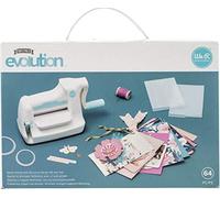We R Memory Keepers 0633356616290 Tool Mini Evolution Starter Kit-Machine Buffer Cutting Plate Embossing (64 Piece), White, Blue