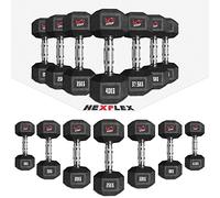 We R Sports Hex Dumbbells Rubber Encased Ergo Weights Sets Hexagonal Dumbbell Gym Fitness ★ (9 Kilograms Pair)