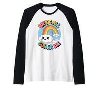 We’re All Gonna Die Cute Sarcastic Dark Humor Rainbow Meme Raglan Baseball Tee