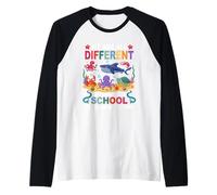 We re Different But in This School We All Swim Together Raglan Baseball Tee