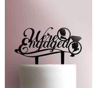 We?re Engaged Acrylic Cake Topper 3mm Thick Premium Laser Cut Cake Decoration for Birthday, Wedding, Baby Shower & Party Cakes Durable Reusable