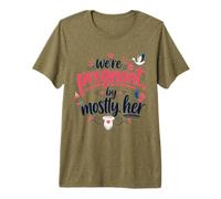 We’re Pregnant By Mostly Her Funny Pregnancy Announcement Premium T-Shirt