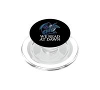 We Read At Dawn Funny Frog Riding Dragon Book Lover Art PopSockets PopGrip for MagSafe