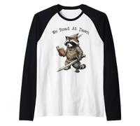 We Read at Dawn Raccoon Fantasy Fiction Novel Reader Funny Raglan Baseball Tee