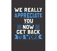 WE REALLY APPRECIATE YOU NOW GET BACK TO WORK: Great Gift For Any Fellow Co-Worker Or Staff Member | Awesome 120 Page Lined Journal Notebook | Handy Date Line On Top Of Each Page |