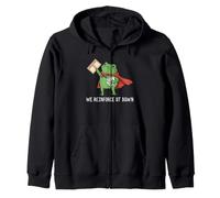 We Reinforce at Dawn Frog Funny RBT Autism SPED Teacher Zip Hoodie