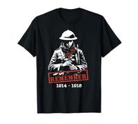 We Remember 1914-1918 WW1 Soldier Remembrance T-Shirt