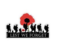 We Remember Soldiers Remembrance Day Vinyl Sticker, White, Small, 2 Pack