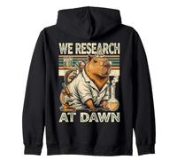 We Research At Dawn Capybara Scientist Zip Hoodie
