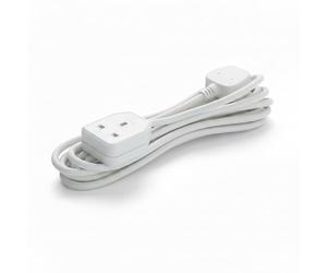 WE Retail One Socket Extension Lead, 5 Metre Cable, 1-Way Plug Extension Cable, Power Strip, White,13A, 3120W, 1 socket, 5m, EL1G5M