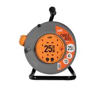 WE Retail Ultra-Tough 25m Professional Extension Reel with 4 Power Sockets - Perfect for Workshops, Construction Sites & Outdoor Use, Bright Orange Cable and Extra Strong Frame- ECR25HD