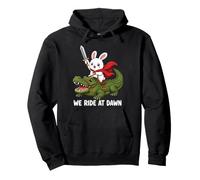 We Ride At Dawn Bunny Alligator Knight Pullover Hoodie