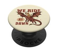We Ride at Dawn Cute Cat and Dragon PopSockets Adhesive PopGrip