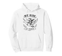WE RIDE AT DAWN Funny Frog Flying Goose Pullover Hoodie