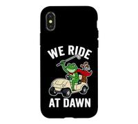 We Ride At Dawn Golf Cart Frog Golfing Dad Joke Case for iPhone X/XS