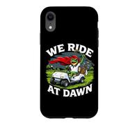 We Ride At Dawn Golf Cart Frog Golfing Dad Joke Case for iPhone XR