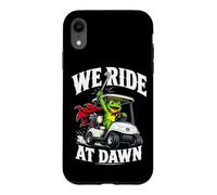 We Ride At Dawn Golf Cart Frog Golfing Dad Joke Case for iPhone XR