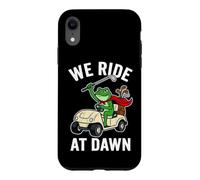 We Ride At Dawn Golf Cart Frog Golfing Dad Joke Case for iPhone XR