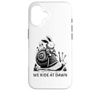 We Ride At Dawn Medieval Bunny Riding a Snail Case for iPhone 16