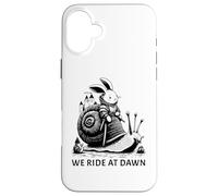 We Ride At Dawn Medieval Bunny Riding a Snail Case for iPhone 16 Plus