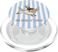 We Ride at Dawn Medieval Grumpy Frog Goose Meme Blue Striped PopSockets PopGrip for MagSafe
