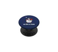 We Ride At Dawn Raccoon Riding Chicken Funny Warrior Animal PopSockets Adhesive PopGrip