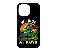We Ride At Dawn Rideable Lawn Mower Knight Dad Joke Case for iPhone 14 Pro Max