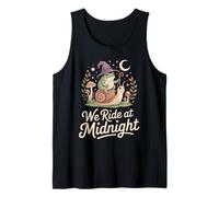 We Ride at Midnight Funny Frog Witch Snail Tank Top