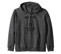 We Rise By Lifting Others Inspirational Cheer Leading Zip Hoodie