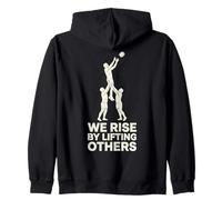 We Rise By Lifting Others Teamwork Rugby Lineout Zip Hoodie