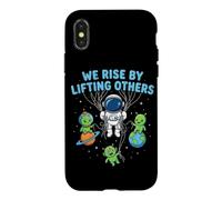 We Rise By Lifting Others Tshirt Astronaut Motivation Space Case for iPhone X/XS