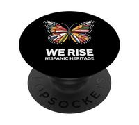 We Rise Hispanic Heritage Butterfly Latin Flags PopSockets Adhesive PopGrip