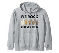 We Rock Together Funny Sign Language Zip Hoodie