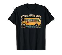 We Roll Before Dawn Bus Driver Back to School Value Graphic T-Shirt, Men, Black, M