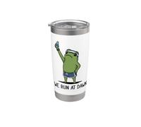 We Run At Dawn Frog Funny Frog Meme Running Lover Runner Stainless Steel Insulated Tumbler