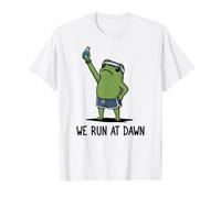 We Run At Dawn Frog Funny Frog Meme Running Lover Runner T-Shirt