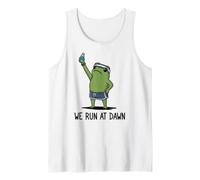 We Run At Dawn Frog Funny Frog Meme Running Lover Runner Tank Top