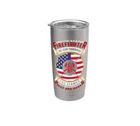 WE Run Towards THE Flames Awesome Firefighters Firefighting Stainless Steel Insulated Tumbler