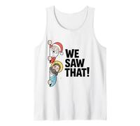 WE Saw That! Santa and Jesus Peekaboo Christmas Humor Tank Top