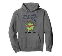 We Scare At Dawn Cowboy Frog Halloween Bats Moon Pullover Hoodie