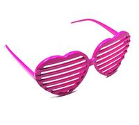 We Show Pride Pink Hearts Shutter Shades Fun Novelty Plastic Party Retro Fancy Dress Costume Prop Rave Club Eyewear Disco Adults 80's Sunglasses